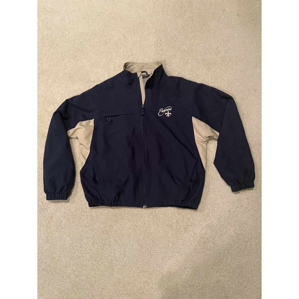 Krewe of Endymion Mardi Gras Men's‎ Jacket Navy Blue Tan Sz Large